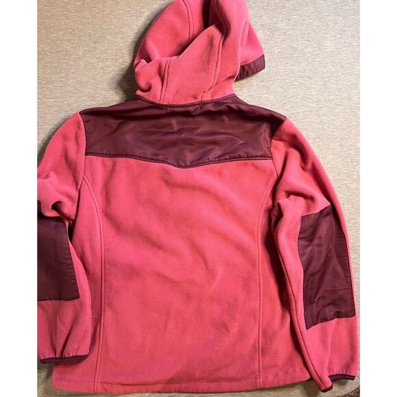 Free Country Womens Fleece Jacket Pink Waist Length Full Zip Hooded Pockets L - Picture 5 of 10